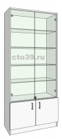 Витрина стеклянная со стеклянными полками ВС-518904